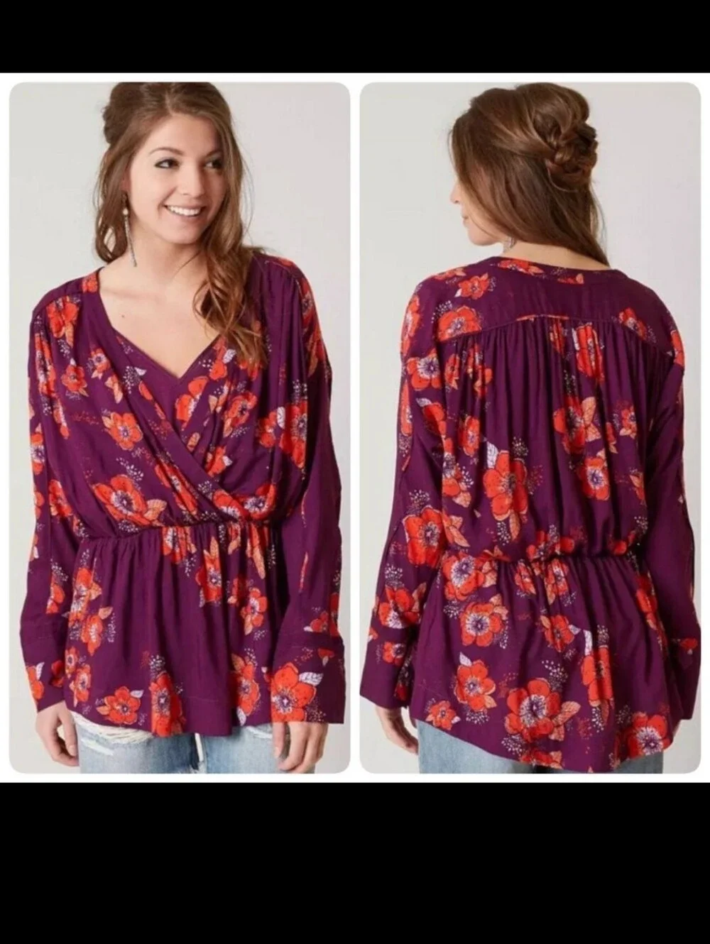 Free People-Tuscan Dreams Tunic In Plum. Size M